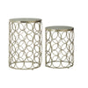 Nickel Marble Side Tables