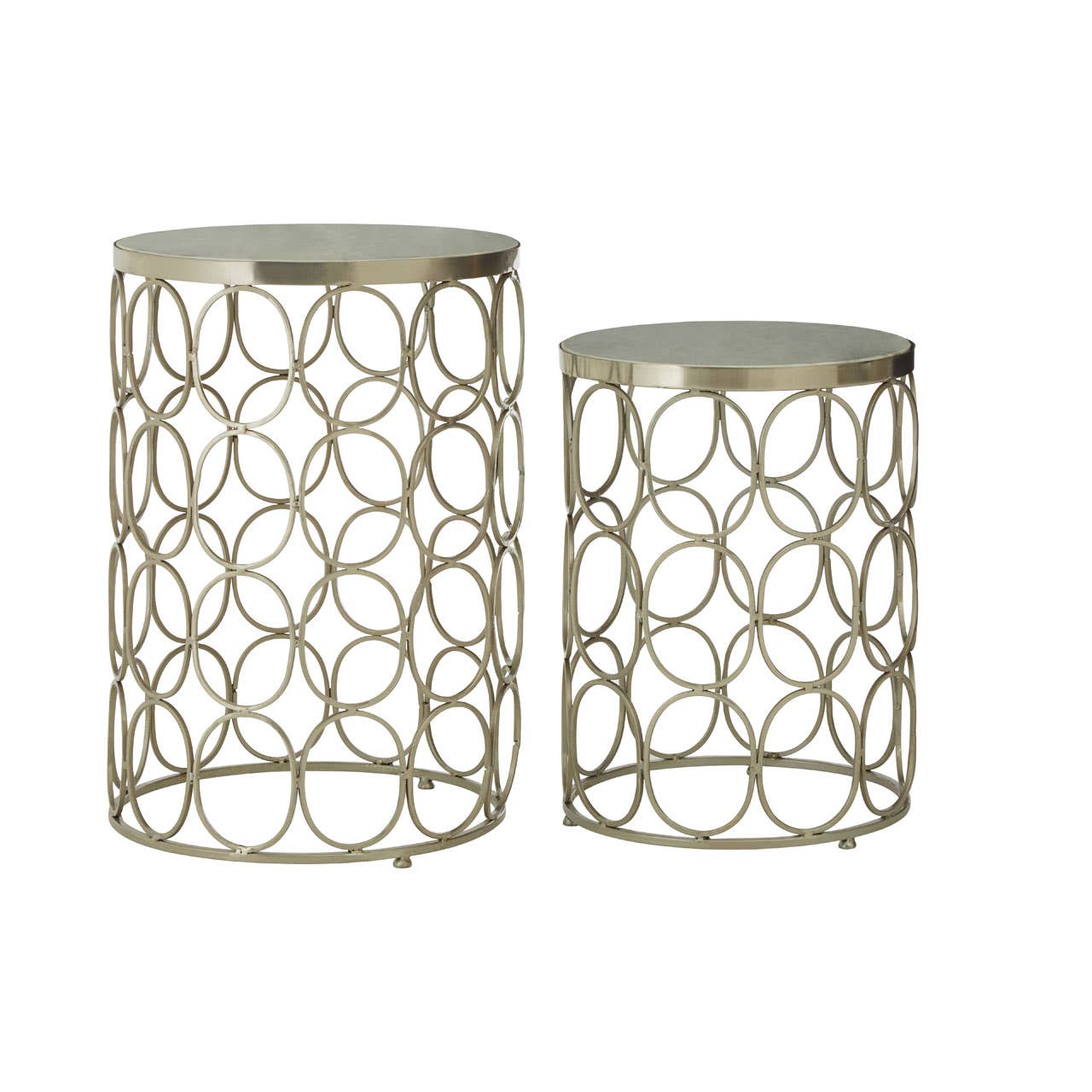Nickel Marble Side Tables