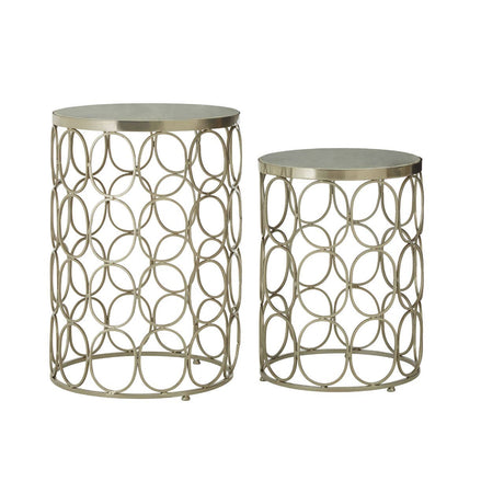 Nickel Marble Side Tables