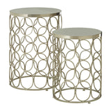 Nickel Marble Side Tables