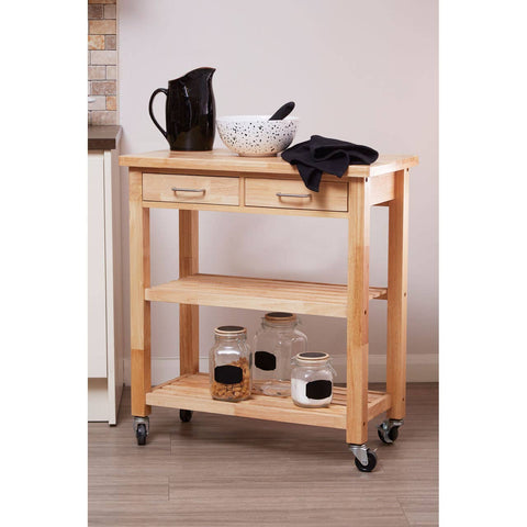 Portable Wood Kitchen Trolley
