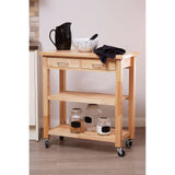 Portable Wood Kitchen Trolley