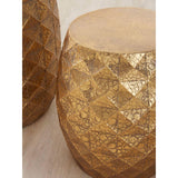Drum Stools Textured Decorative Pair