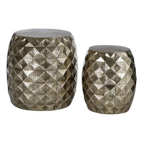 Silver Drum Stools Set