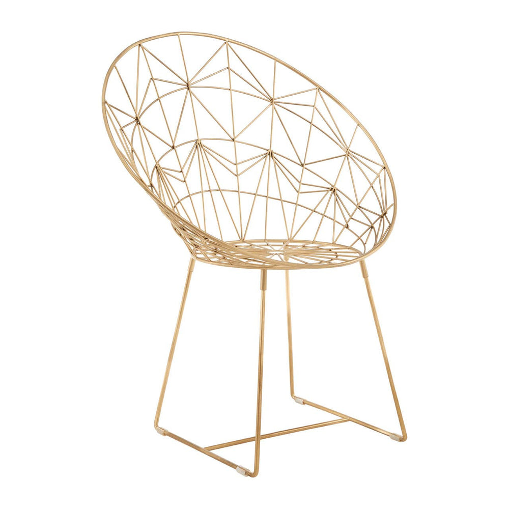 Golden Lattice Iron Chair