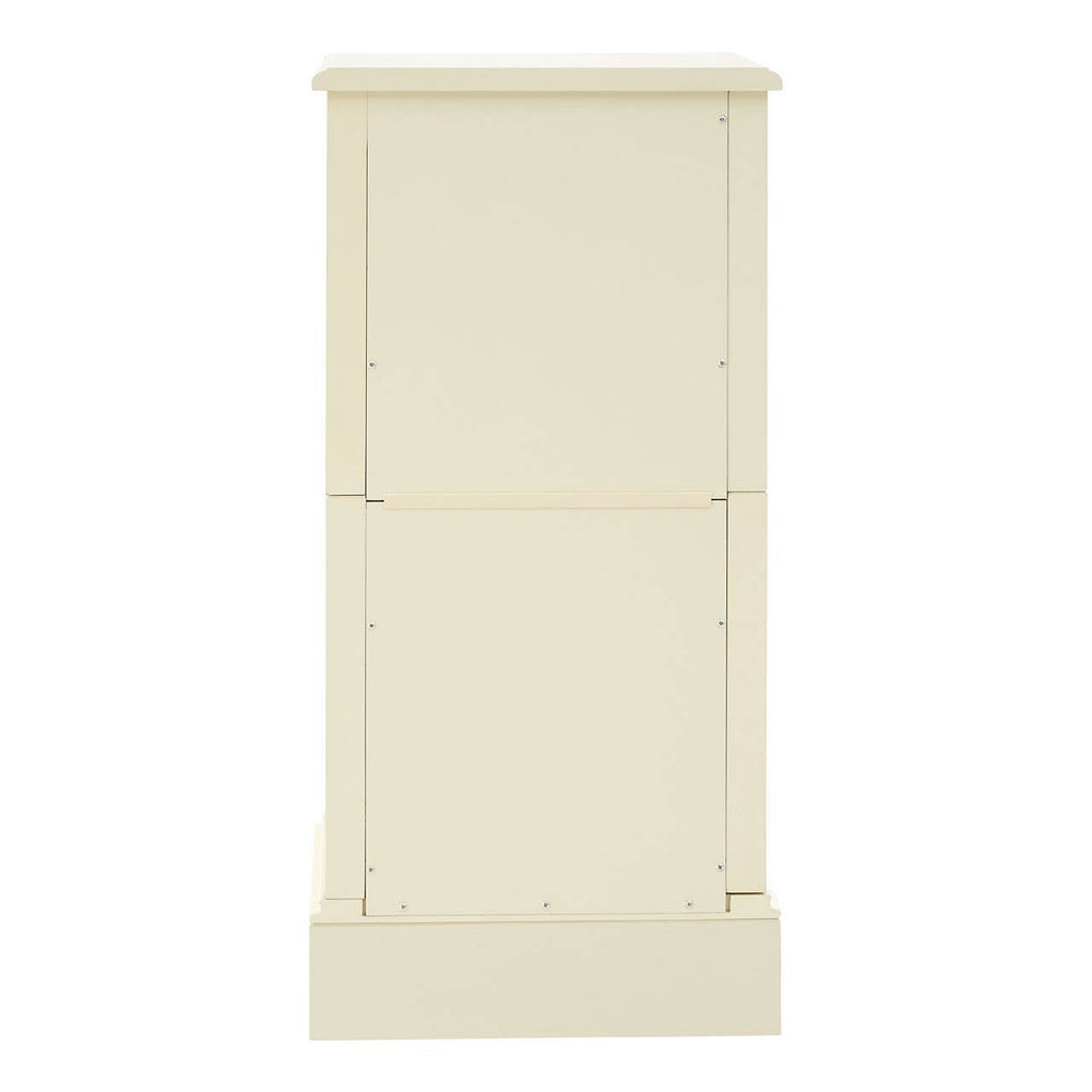 Florence Ivory Chest featuring four spacious drawers with a smooth, cream-colored finish and subtle detailing on the edges, designed for a classic and elegant look in home decor