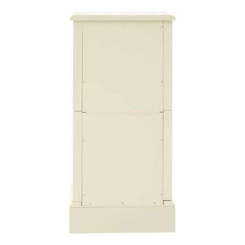 Florence Ivory Chest featuring four spacious drawers with a smooth, cream-colored finish and subtle detailing on the edges, designed for a classic and elegant look in home decor