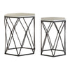 Hexagonal Marble Side Tables Set