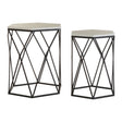 Hexagonal Marble Side Tables Set