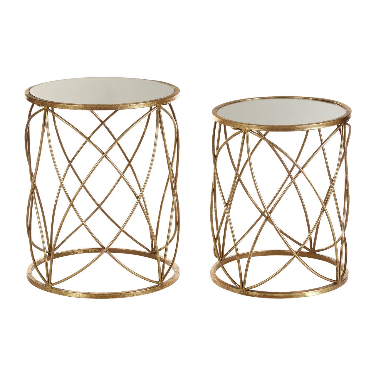 Gilded Intersecting Round Side Tables
