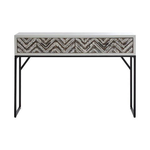 Geometric 2-Drawer Console Table