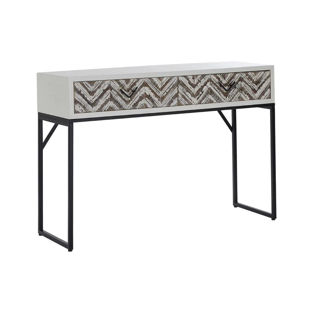 Geometric 2-Drawer Console Table