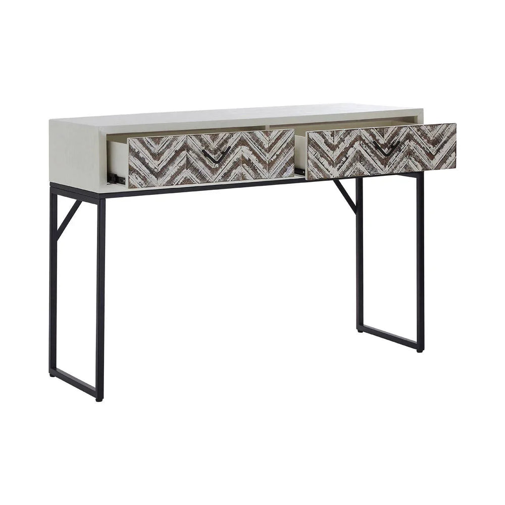 Geometric 2-Drawer Console Table