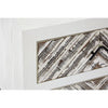Geometric White Drawer Side Table