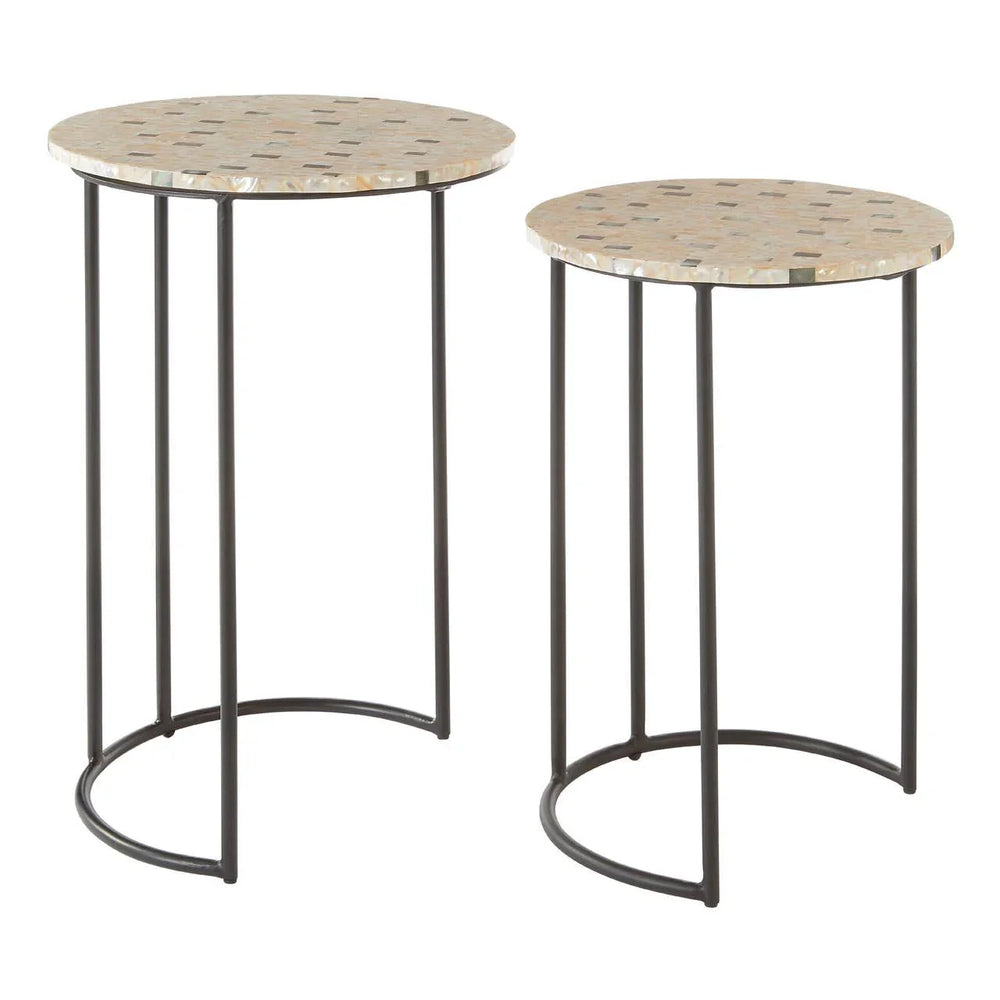Pixelated Pearl Side Tables