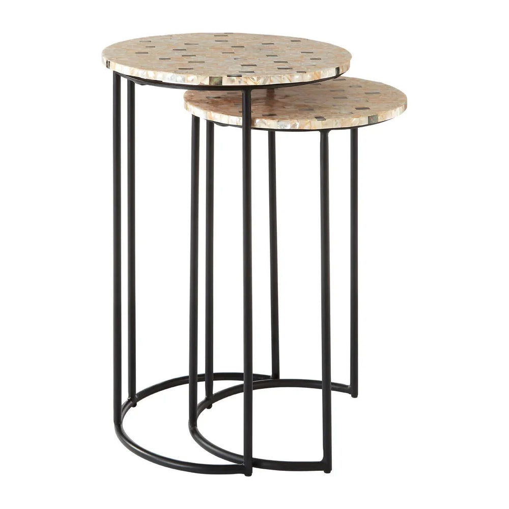 Pixelated Pearl Side Tables