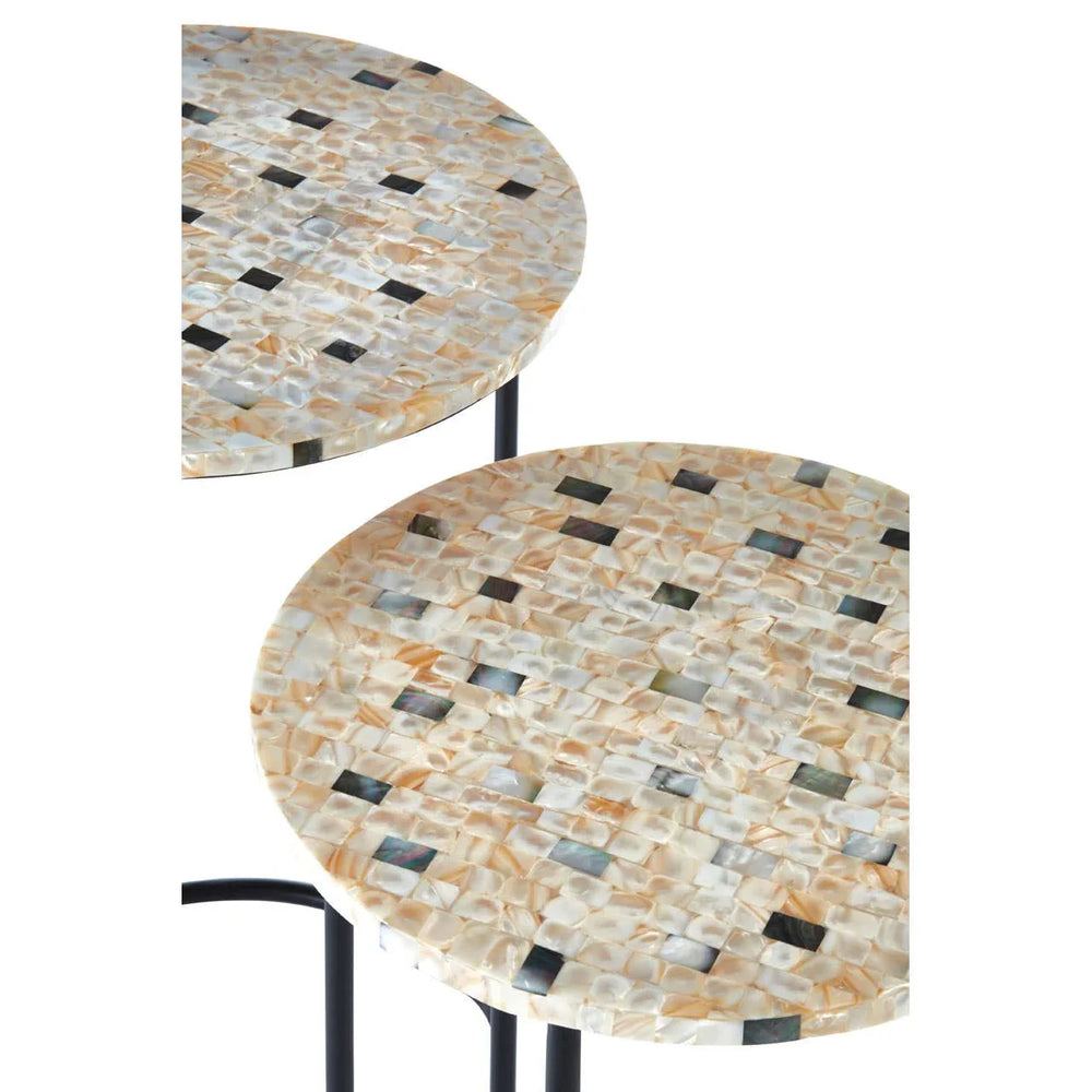 Pixelated Pearl Side Tables
