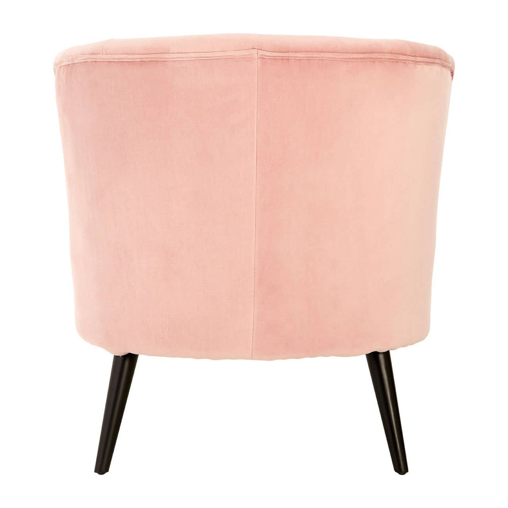 Plush Pink Wingback Armchair