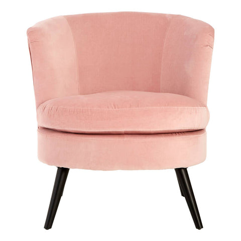 Plush Pink Wingback Armchair