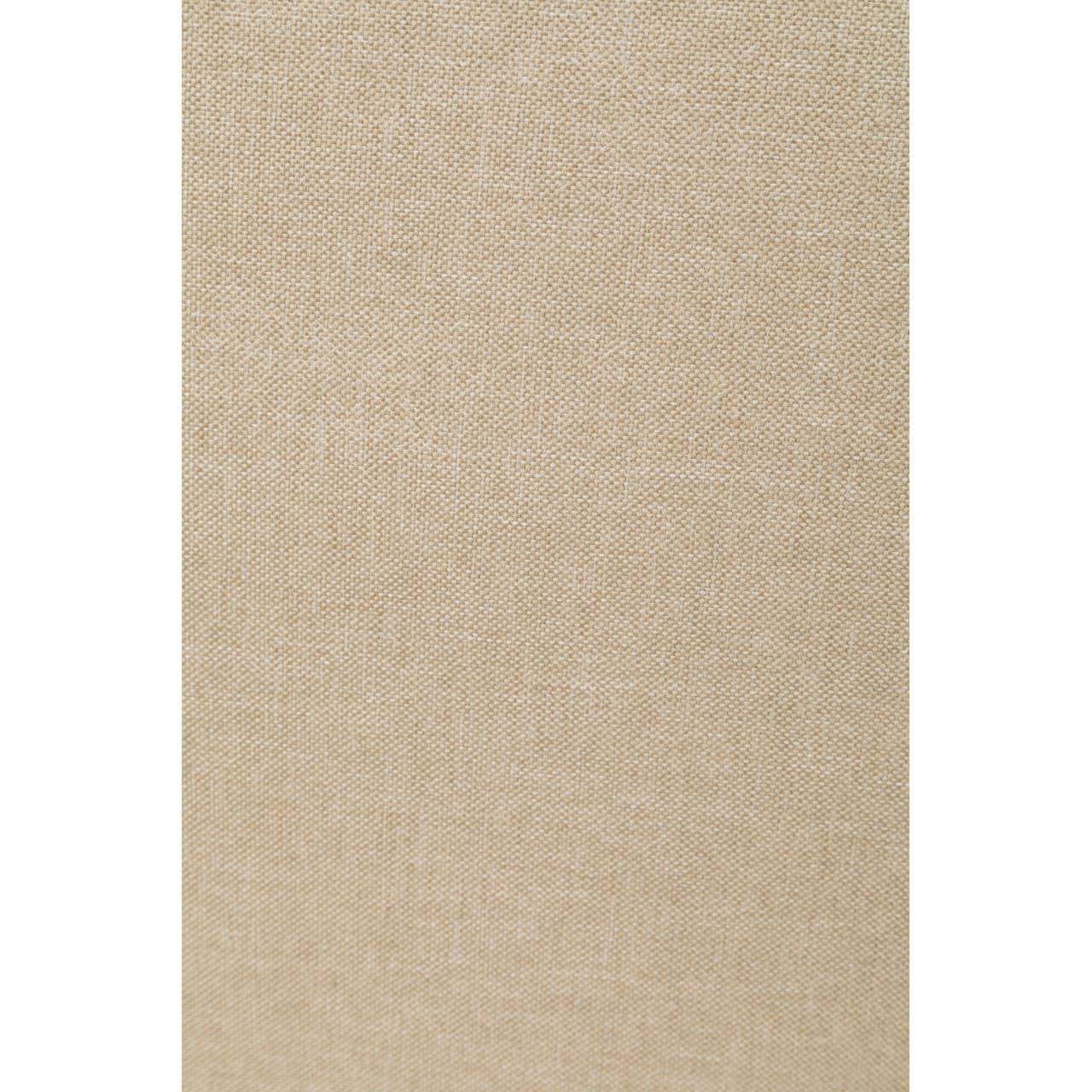 Close view of beige linen upholstery fabric texture for sofa or dining chair