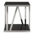 Sleek Steel Glass Side Table