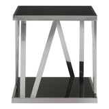 Sleek Steel Glass Side Table