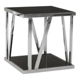 Sleek Steel Glass Side Table