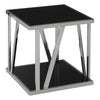 Sleek Steel Glass Side Table
