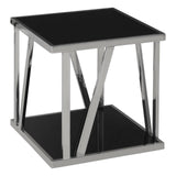 Sleek Steel Glass Side Table