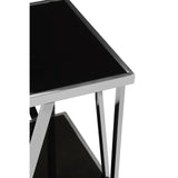 Sleek Steel Glass Side Table