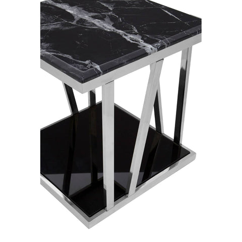 Silver Marble Side Table