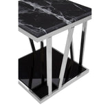 Silver Marble Side Table