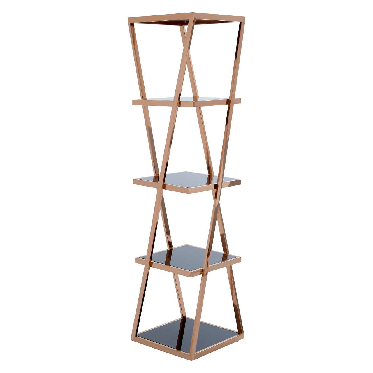 Twist Rose Gold Glass Shelf