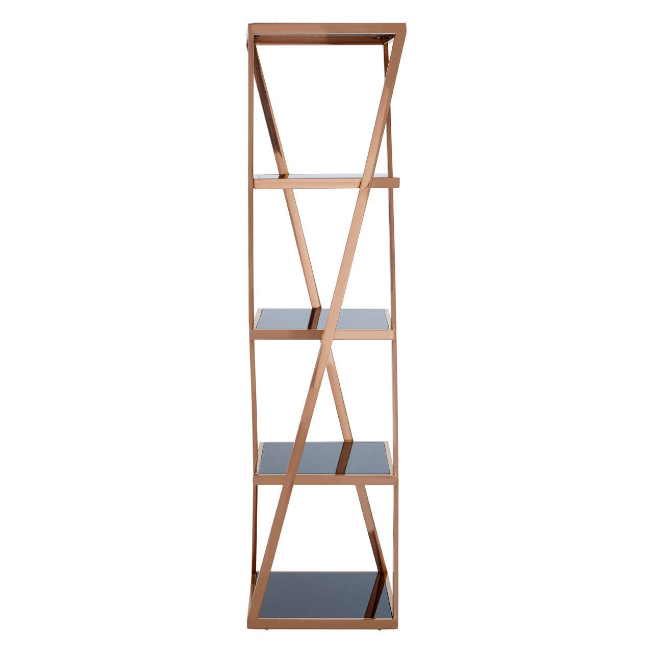 Twist Rose Gold Glass Shelf