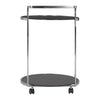 Sleek Silver Glass Drinks Trolley