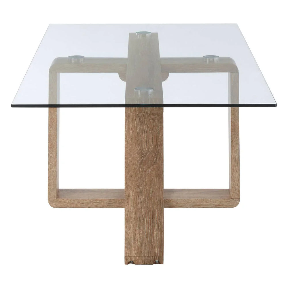 Glass & Veneer Coffee Table