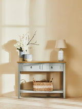 Antique Grey Wood Console Table
