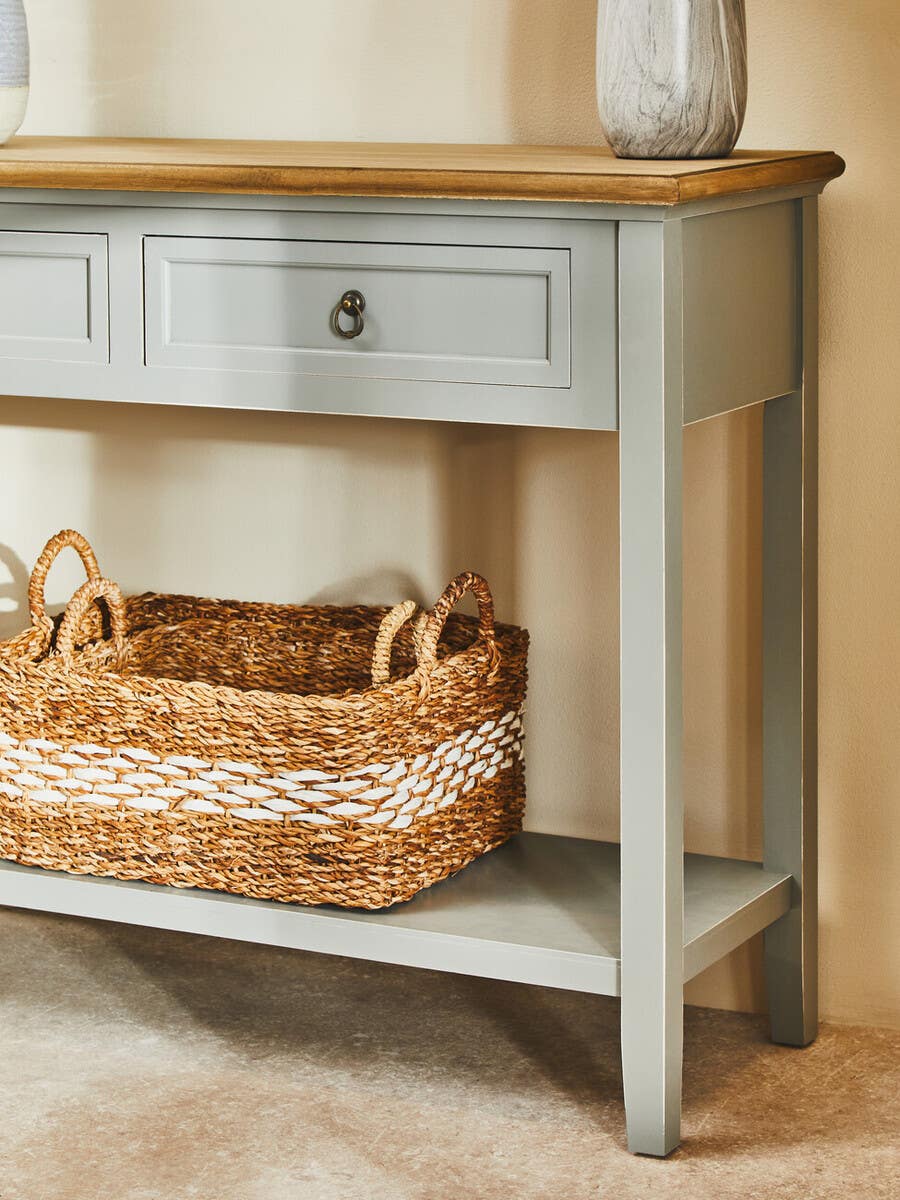 Antique Grey Wood Console Table