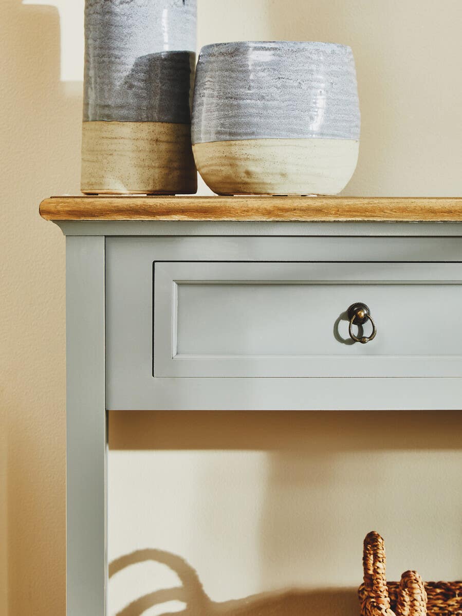 Antique Grey Wood Console Table