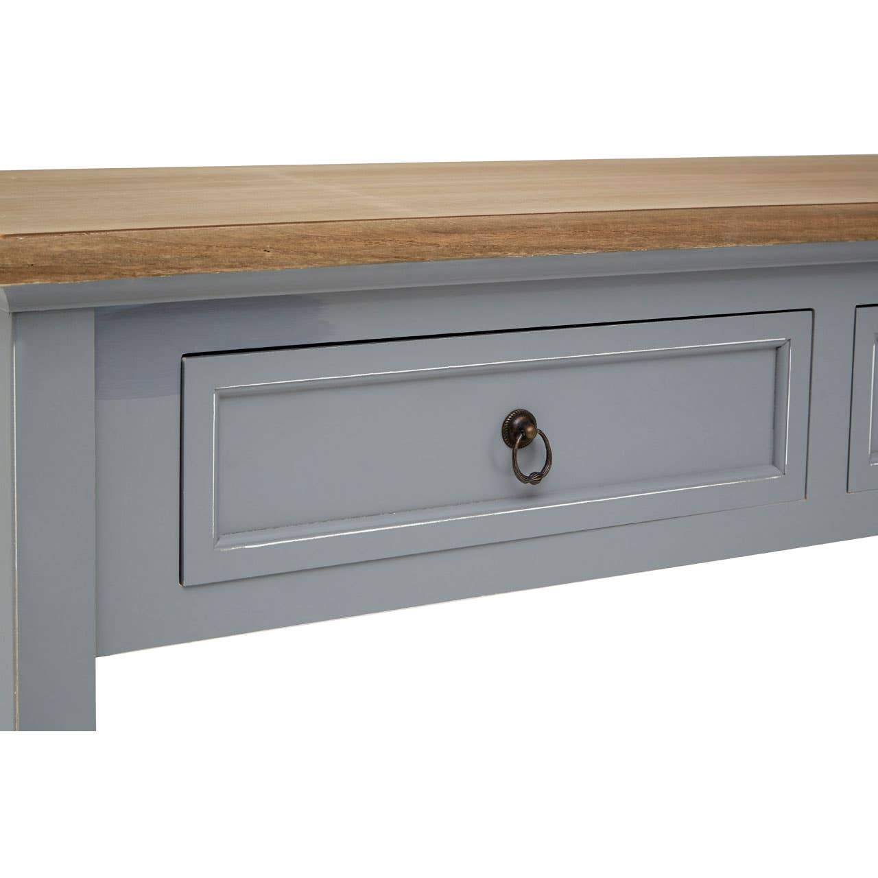 Antique Grey Wood Console Table