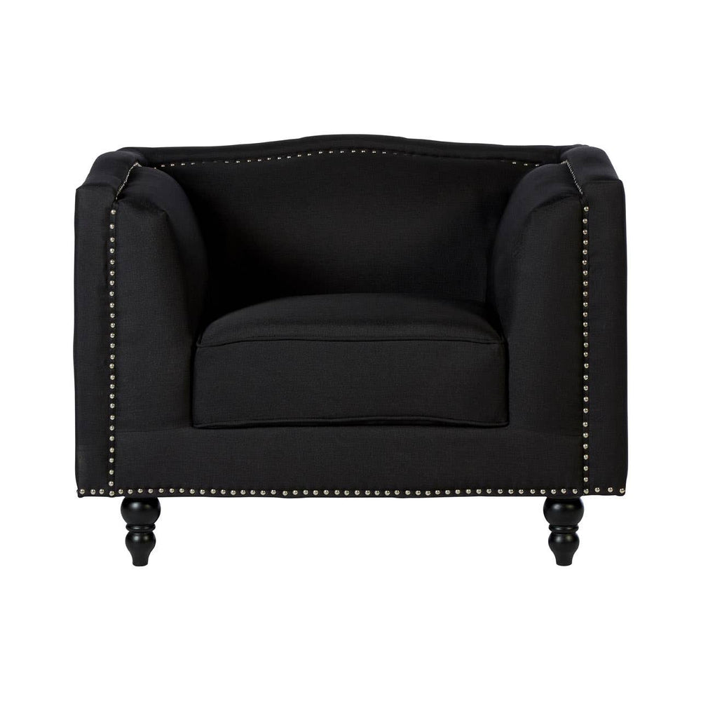 Modern Black Fabric Armchair