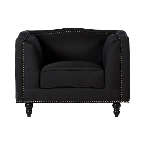 Modern Black Fabric Armchair