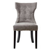 Elegant Grey Buttoned Dining Chair