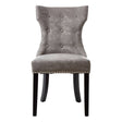 Elegant Grey Buttoned Dining Chair