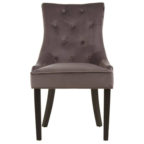 Luxe Grey Velvet Dining Chair