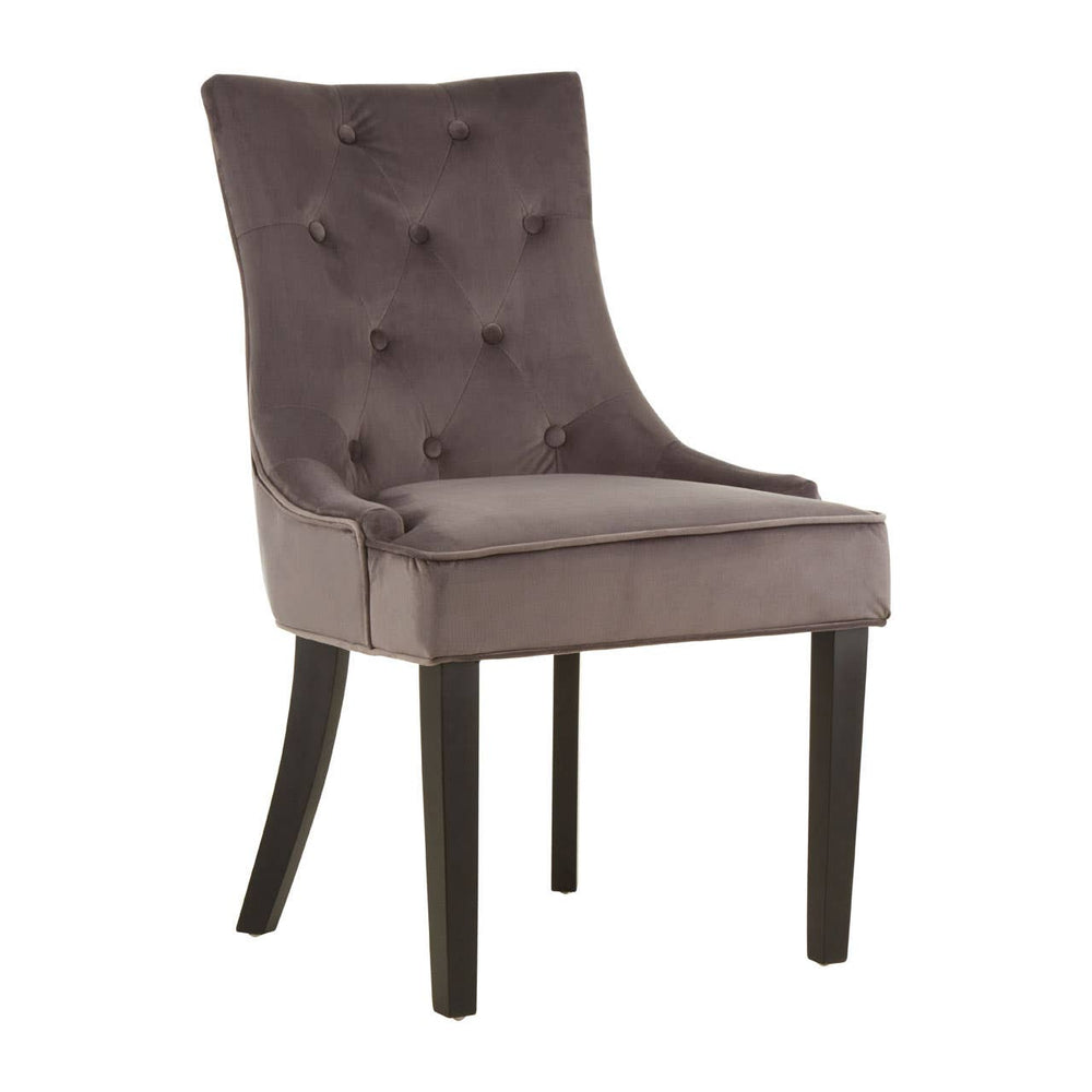 Luxe Grey Velvet Dining Chair