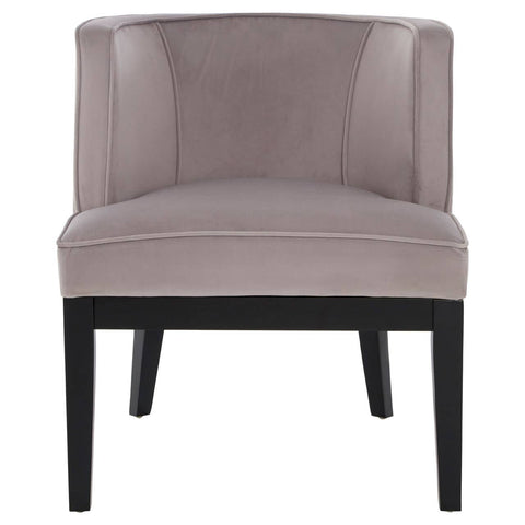 Luxe Grey Velvet Curved Chair