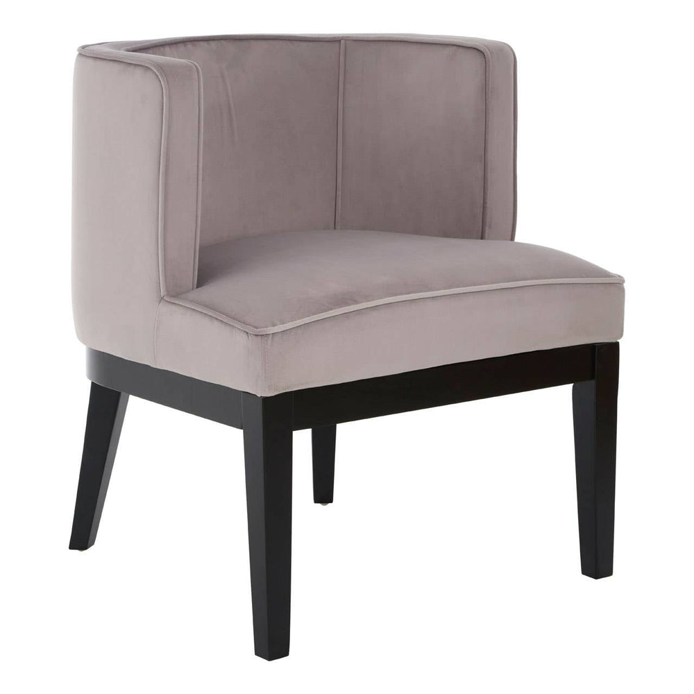 Luxe Grey Velvet Curved Chair