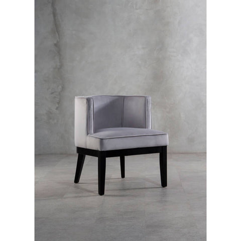 Luxe Grey Velvet Curved Chair