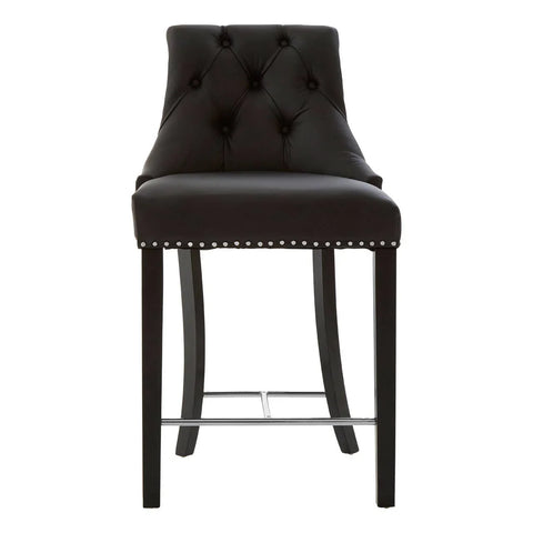 Elegant Button Tufted Bar Chair